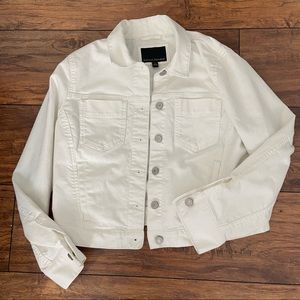 Banana Republic cropped white denim jacket - size Medium